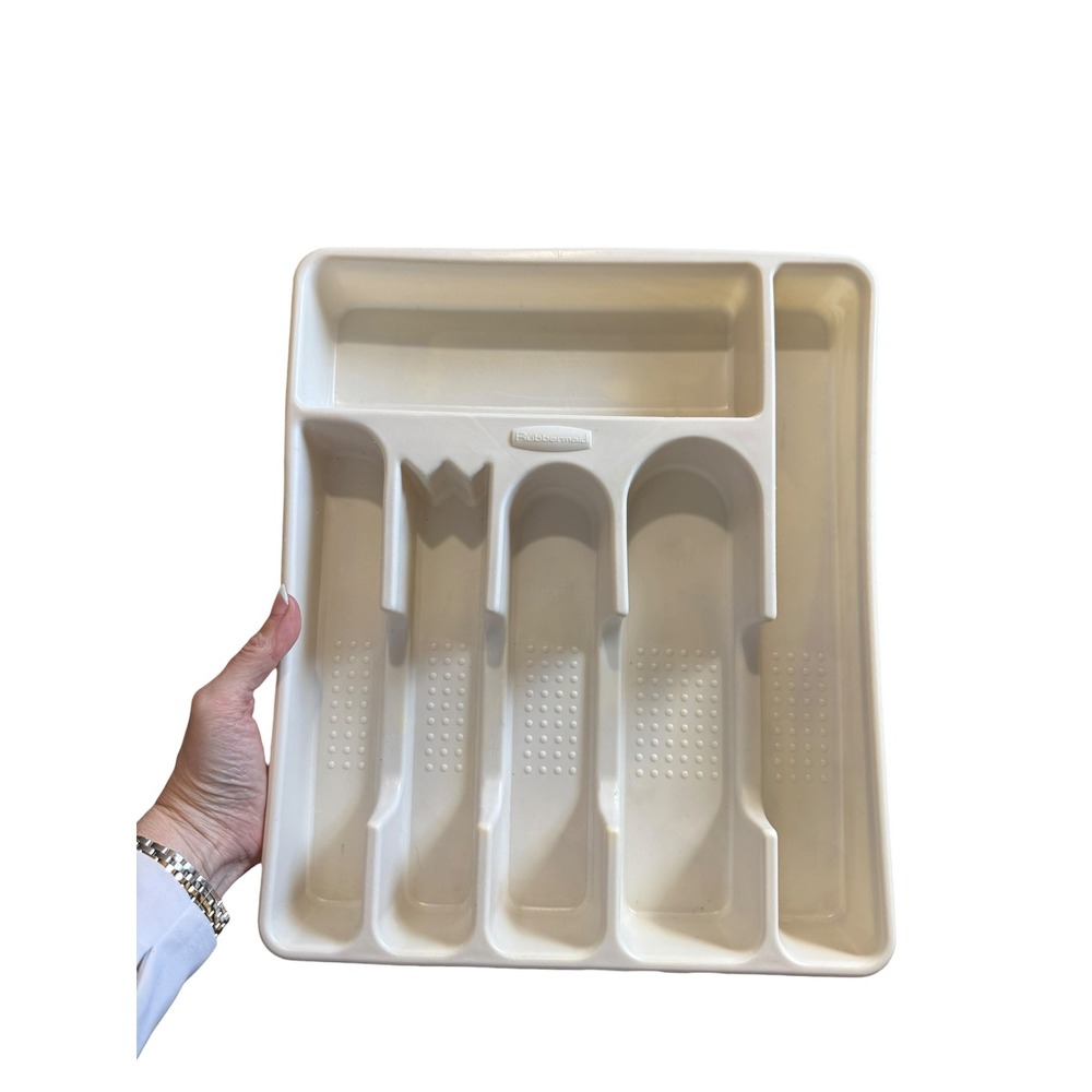 Vintage Rubbermaid 2925 Beige Silverware Tray Drawer Spoon Fork Knife Organizer